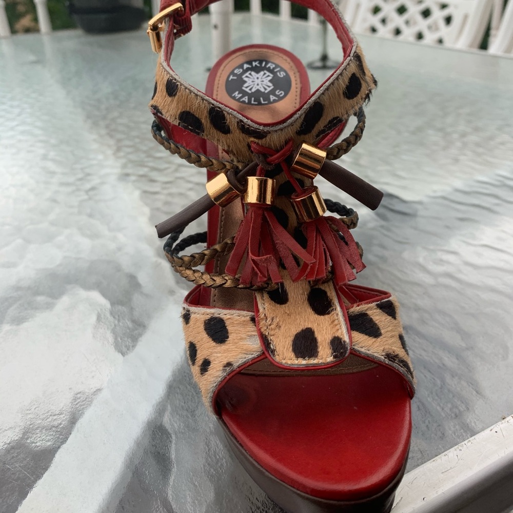 Tsakiris Mallas Cheetah Red Heels